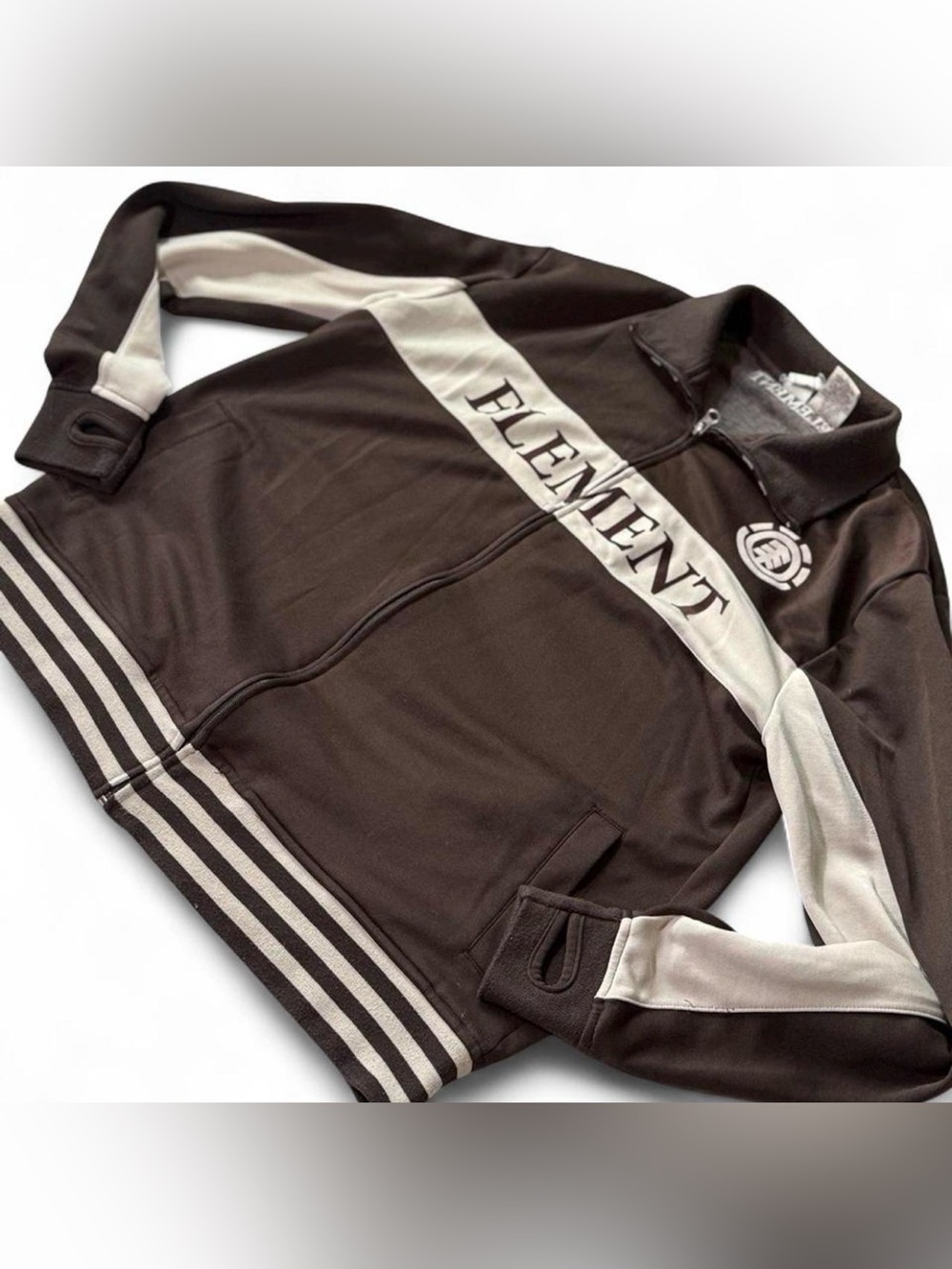 Element Full Zip Track Jacket Brown White Size XL